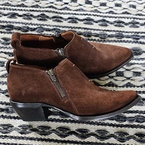Frye Sacha Moto Shootie Cognac Brown Leather size 7